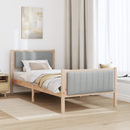vidaXL Ágykeret Barna és világosszürke 90 x 200 cm Tömör fenyőfa