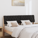 vidaXL Kárpitozott fejtámla Fekete 150 cm Tömör fenyőfa