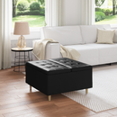 vidaXL Tároló oszmán párnával Fekete 80 x 80 x 45 cm Műbőr
