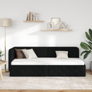vidaXL Sarokágy keret Fekete 80 x 200 cm szövet