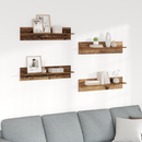 vidaXL Falpolcok polcokkal 4 pcs Öreg fa 80 x 11,5 x 18 cm Faanyag