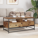 vidaXL Dohányzóasztal fiókkal Öreg fa 100 x 51 x 45 cm Faanyag