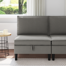 vidaXL Középső Sofa tárolóval Sötétszürke Bársony