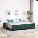 vidaXL Boxrugós ágy matracmal Sötétzöld 200 x 200 cm szövet
