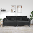 vidaXL Kanapé 3 pcs Fekete 250 x 188 x 76 cm Bársony