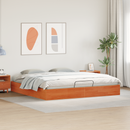 vidaXL Tárolós ottomán ágykeret Viaszbarna 200 x 200 cm Tömör fenyő