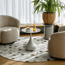 Dohányzóasztal, fehér márvány/acél, EBREL