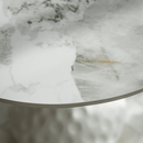 Dohányzóasztal, fehér márvány/acél, EBREL