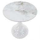 Dohányzóasztal, fehér márvány/acél, EBREL