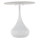 Dohányzóasztal, fehér márvány/acél, EBREL