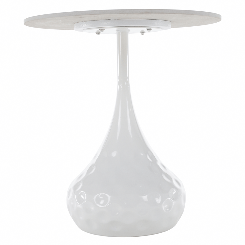 Dohányzóasztal, fehér márvány/acél, EBREL