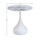 Dohányzóasztal, fehér márvány/acél, EBREL