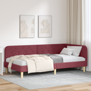 vidaXL Sarokágy keret Bordó 90 x 200 cm szövet