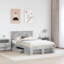 vidaXL Ágykeret fejtámlával Beton Szürke 120 x 200 cm Faanyag
