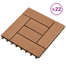 vidaXL Faszegély járólap 22 pcs Barna 30 x 30 cm WPC
