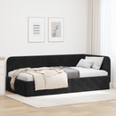 vidaXL Sarokágy keret Fekete 90 x 190 cm Bársony