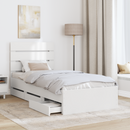 vidaXL Ágykeret fiókkal fejtámlával Fehér 90 x 190 cm Mérnöki Fa