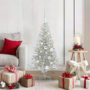 vidaXL Karácsonyfa 150 LED-del állvánnyal Ezüst 120 cm PET