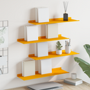 vidaXL Lebegő polc 4 pcs Mustár sárga 60 x 18 x 2,5 cm Acél