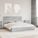 vidaXL Tárolós Ágy fejtámlával Szürke Sonoma 180 x 200 cm Faanyag