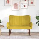 vidaXL Kétüléses Kanapé Sárga 115 x 61 x 87 cm Bársony