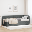 vidaXL Sarokágy keret Sötétszürke 80 x 200 cm szövet