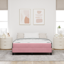 vidaXL Boxrugós ágy matracmal Rózsaszín 140 x 210 cm szövet