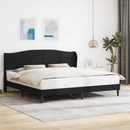 vidaXL Ágykeret fejtámlával Fekete 200 x 200 cm Műbőr