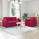 vidaXL Kanapé Szett 2 pcs Bordó 158 x 78 x 80 cm Bársony