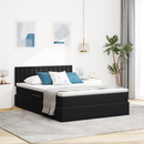 vidaXL LED tárolós ágy matraccal Fekete 140 x 190 cm Bársony