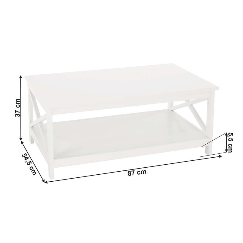 Dohányzóasztal, fehér, EDRIA