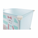 Gyerek szekrény, kék/gyerek minta, EDRIN