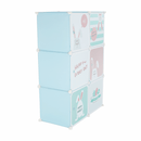 Gyerek szekrény, kék/gyerek minta, EDRIN