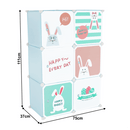 Gyerek szekrény, kék/gyerek minta, EDRIN