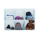 Gyerek szekrény, kék/gyerek minta, EDRIN