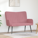 vidaXL Kétüléses Kanapé Rózsaszín 115 x 61 x 87 cm Bársony