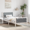 vidaXL Ágykeret fejtámlával Világosszürke 90 x 190 cm Tömör fenyőfa