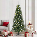 vidaXL Mű karácsonyfa 300 LED-del állvánnyal Zöld 210 cm PE és PVC