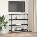 vidaXL Könyvespolc Fekete tölgy 100 x 33 x 100 cm Műszaki fa és vas