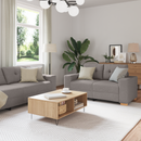 vidaXL Kanapé 3 pcs Tópszínű 221 x 80 x 80 cm Lábbal kevert anyag