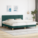 vidaXL Ágykeret fejtámlával Sötétzöld 200 x 200 cm Szövet
