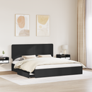vidaXL Tárolós Ágy fejtámlával fiókkal Fekete 200 x 200 cm Faanyag