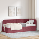 vidaXL Sarokágy keret Bordó 80 x 200 cm szövet