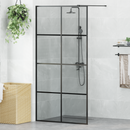 vidaXL Walk-in zuhanyfal Fekete 100 x 195 cm edzett üveg