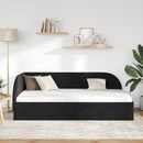 vidaXL Sarokágy keret fejtámlával Fekete 80 cm x 200 cm Bársony