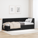 vidaXL Sarokágy keret fejtámlával Fekete 80 cm x 200 cm Bársony