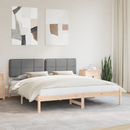 vidaXL Ágykeret Kárpitozott Fejtámlával Világosszürke 180 x 200 cm