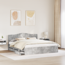 vidaXL Ágykeret fiókkal tárolóval Beton Szürke 200 x 200 cm Mérnöki Fa