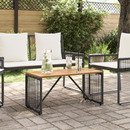 vidaXL Kültéri Asztal Fekete és Barna 80 x 40 x 40 cm polirattan