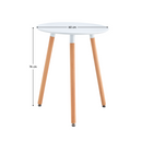 Étkezőasztal, fehér/bükk, átmérő 60 cm, ELCAN NEW TYP 1